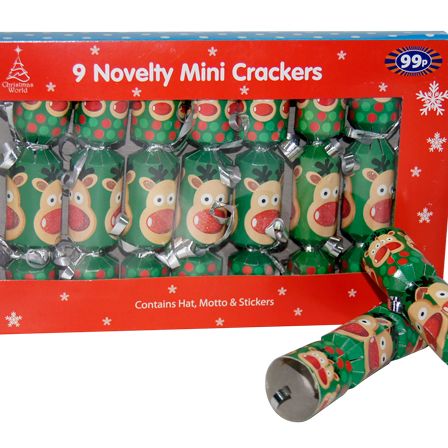 Mini Novelty Christmas Cracker Set of 9