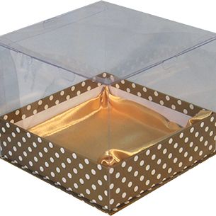 PVC BOX WITH LID GOLD DOTTED