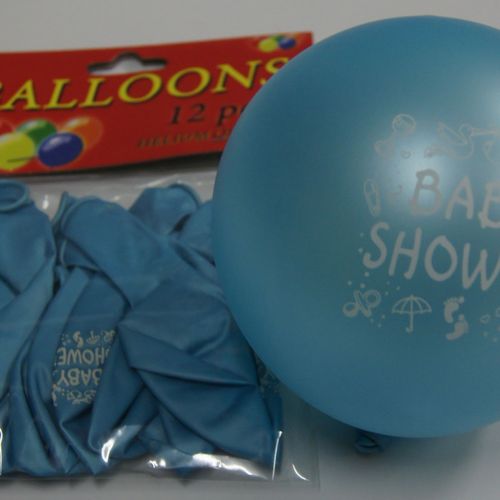 Printed Balloons 12's Baby Shower Blue