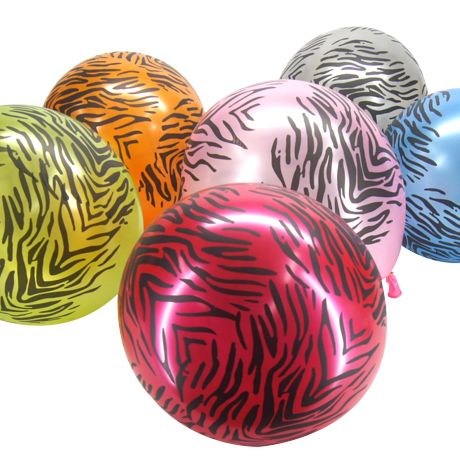 Balloons  12pcs Zebra Print