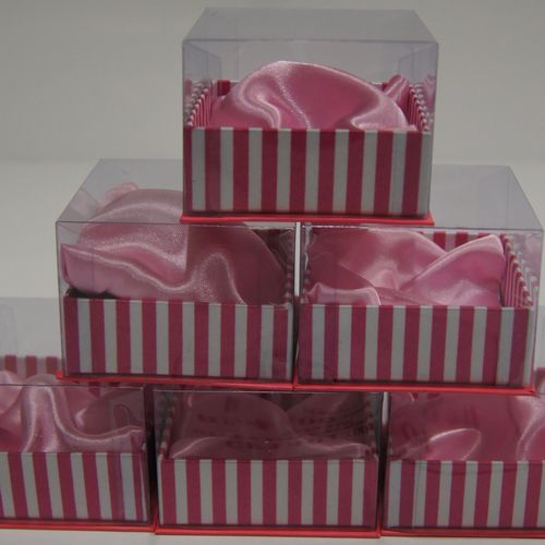 Small Gift Boxes with Clear LID(6) Pink