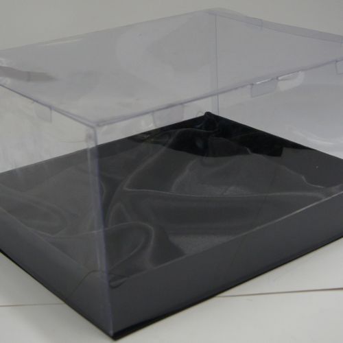 Large Gift Boxes with Clear LID PLAIN BLACK