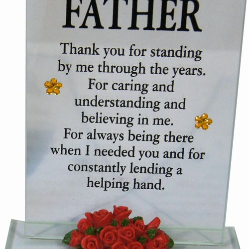 LARGE GLASS PLAQUES FATHER  THANK YOU 