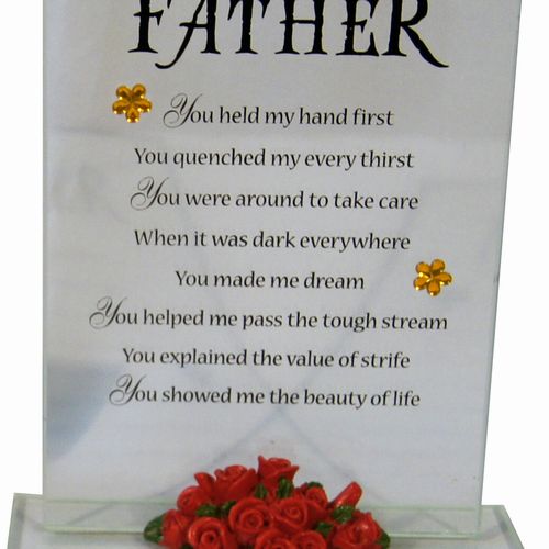 Large Glass Plaque FATHER