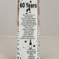 GLASS PLAQUE 60 YEARS
