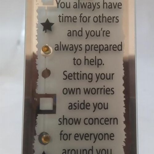 GLASS PLAQUE YOU ARE A STAR