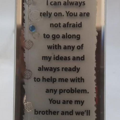 GLASS PLAQUE BROTHER