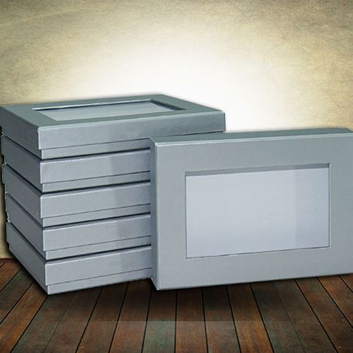 Gift Boxes - Set of 6 (Rectangle) Grey