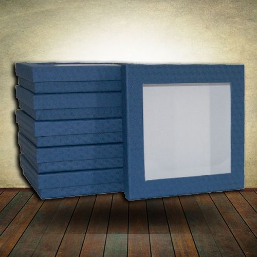 Gift Boxes - Set of 6 (Window) Blue