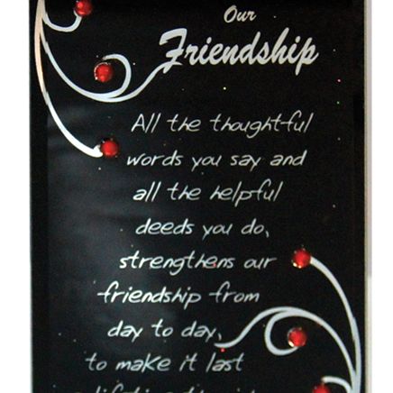 Glass Plaque with Beads OUR FRIENDSHIP