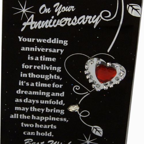 GLASS PLAQUE ON YOUR ANNIVERSARY