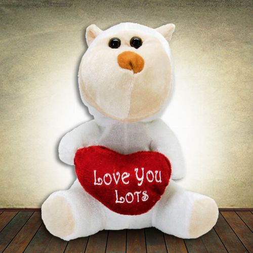 19cm White Monkey with Heart