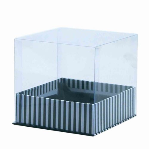 Striped Gift Box W/ PVC Lid (Black)