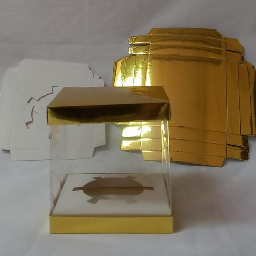 CUP CAKE BOXES GOLD 6PCS