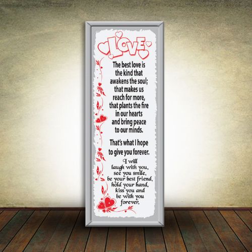 Large/Long Glass/Mirror Plaque - LOVE
