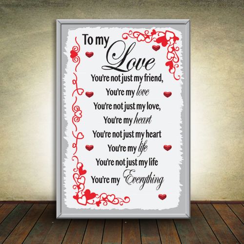 Large Glass/Mirror Plaque - To my love