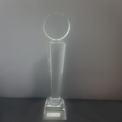 GLASS TROPHY FLAT ROUND TOP