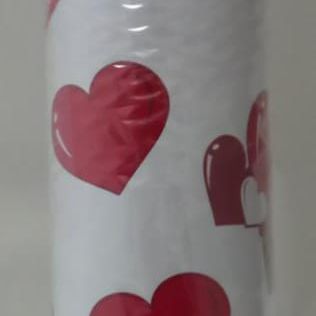 GIFTWRAP WHITE W/MIX RED HEARTS
