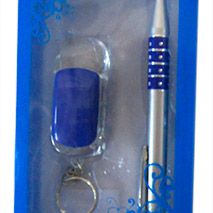 Pen & Keyring Set Blue