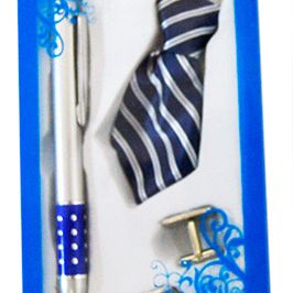 Pen, Tie, & Cufflink Set Blue