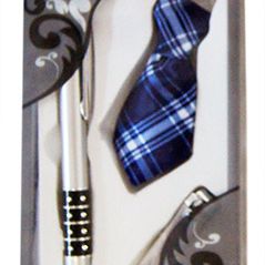 Pen Set with Assorted Tie Silver