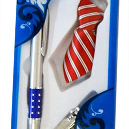 Pen Set with Assorted Tie Blue