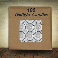 100 White Tealight Candle - Round