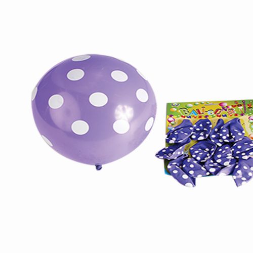 Printed Balloons 12'S Purple/White Dotted