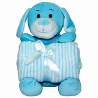 Teddy with Baby Blanket  blue