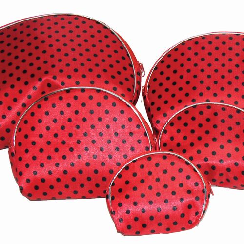 Purse set of 5 RED WITH DOTS