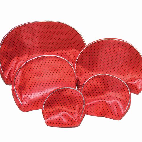 Purse set of 5 RED WITH BLACK SPOTS