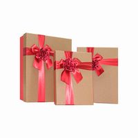Gift box set of 3 RED BOX/CREAM LID