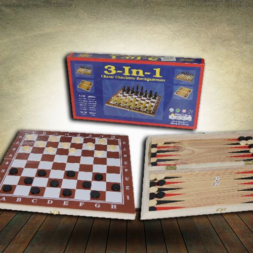 3 in 1 - Chess, Checkers and Backgammon