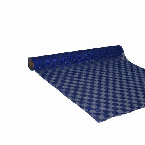 Gift Wrap Material Roll R/Blue Square Design