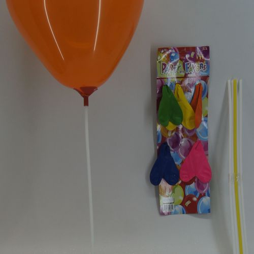 Balloons 6 Pcs with Sticks Mix Colours