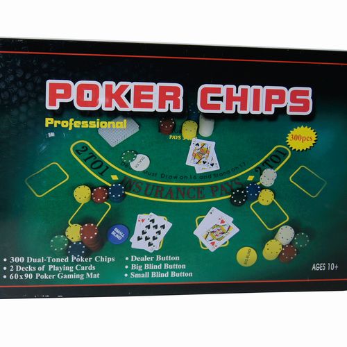 Game of poker with 300 chip pieces