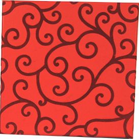 GIFT BOX RED SWIRL DESIGN