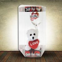 Large Love Wine Glass with Teddy Gift Set