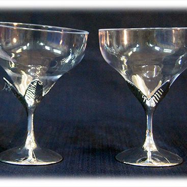 Champagne Glasses WITH SILVER STAND  6PCS