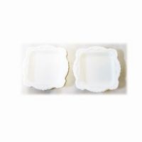 Square Plastic Plates  (12) WHITE