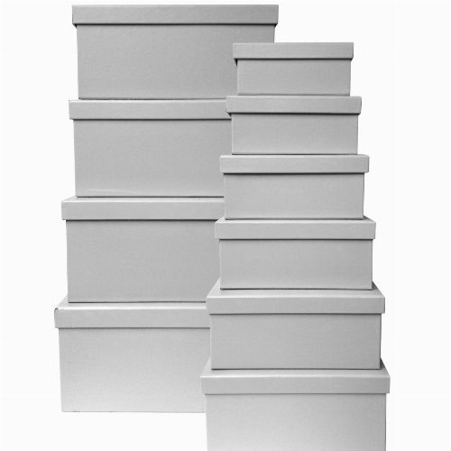 GIFT BOXES SET OF 10 SILVER