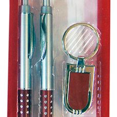Double Pen with Keyring RED/SL
