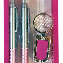Double Pen with Keyring PINK/SL