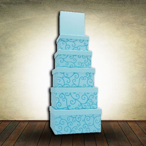 Gift Boxes - Set of 5 (Light Blue)