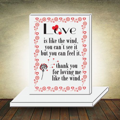 Love Glass Plaque with Base - Love