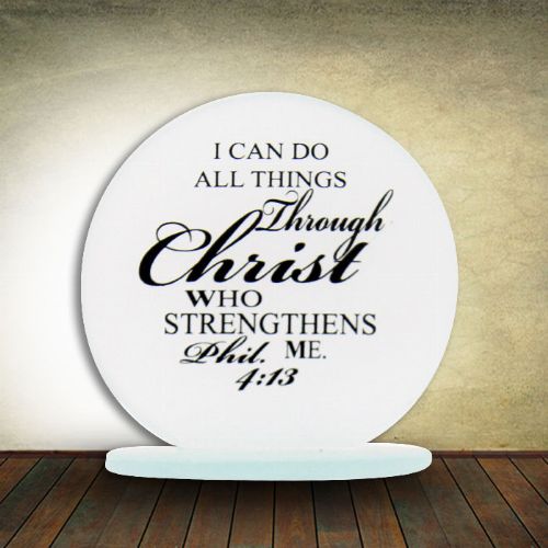 Round Glass Plaque - I can do all things