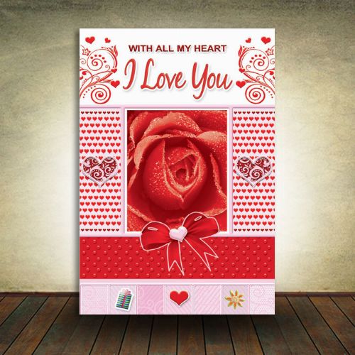 Valentine's Cards - 5 in a Pack - With all my