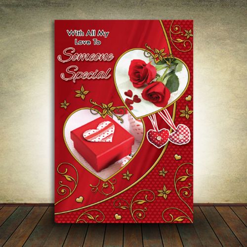 Valentine's Cards 5 in a Pack - With all my heart