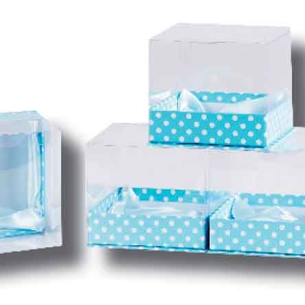 Gift Boxes 4PCS BLUE DOTTED