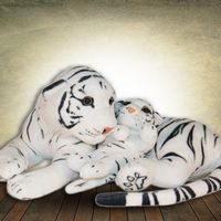 Large White Tiger with Baby